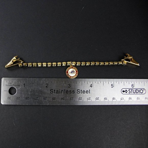 Vintage New York Souvenir Sweater Guard Rhinestone Clip 1960s Grand Island J30 - Picture 9 of 9